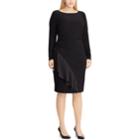 Plus Size Chaps Ruffle Sheath Dress, Women's, Size: 18 W, Black