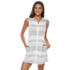 Women's Apt. 9&reg; Striped Hooded Cover-up, Size: Medium, Med Grey