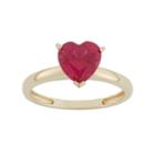 Lab-created Ruby 10k Gold Heart Ring, Women's, Size: 8, Red