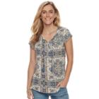 Women's Sonoma Goods For Life&trade; Pintuck Tassel Tee, Size: Large, Blue