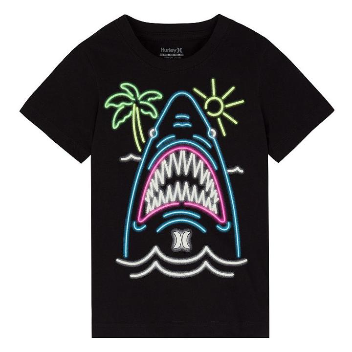 Boys 4-7 Hurley Glow-in-the-dark Neon Shark Graphic Tee, Boy's, Size: 4, Black