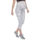 Maternity A:glow Belly Panel Workout Capri Leggings, Women's, Size: M-mat, Light Grey