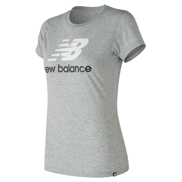 Women's New Balance Nb Logo Graphic Tee, Size: Medium, Light Grey
