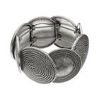 Dana Buchman Textured Oval Link Stretch Bracelet, Teens, Silver