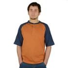 Men's Stanley Classic-fit Colorblock Raglan Performance Baseball Henley, Size: Xl, Orange