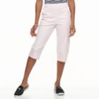 Petite Croft & Barrow&reg; Lace-up Hem Capris, Women's, Size: 4 Petite, Brt Pink