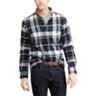 Big & Tall Chaps Regular-fit Performance Flannel Button-down Shirt, Men's, Size: Xl Tall, Blue (navy)