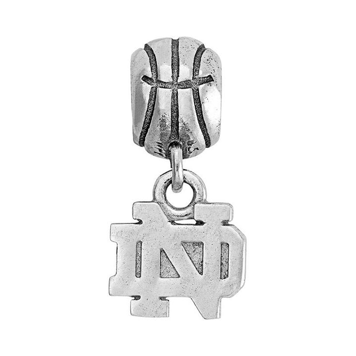Dayna U Sterling Silver Notre Dame Fighting Irish Team Logo Basketball Charm, Women's, Grey