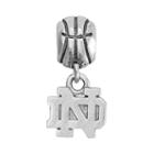 Dayna U Sterling Silver Notre Dame Fighting Irish Team Logo Basketball Charm, Women's, Grey