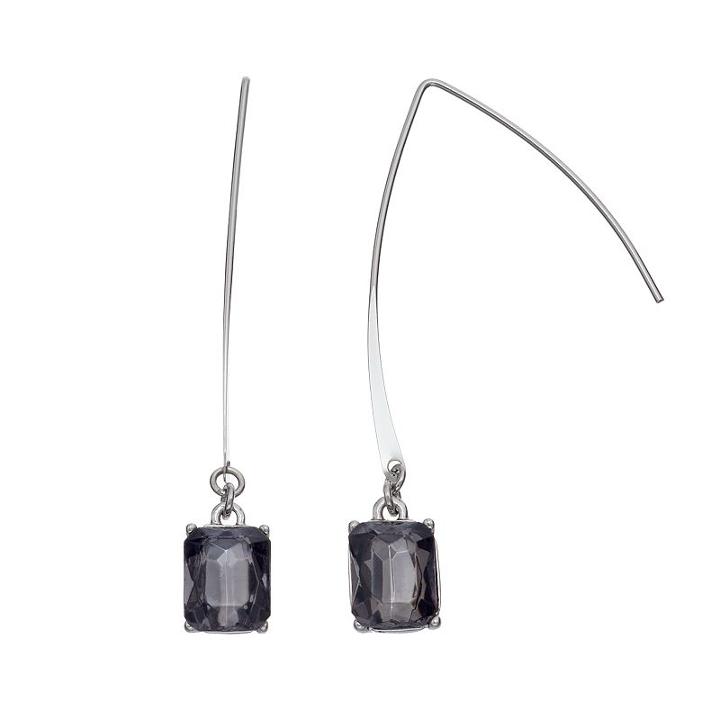 Simply Vera Vera Wang Nickel Free Blue Rectangular Stone Threader Earrings, Women's