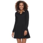 Juniors' Mudd&reg; Cutout Fit & Flare Dress, Teens, Size: Xl, Black