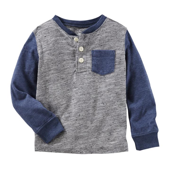 Boys 4-12 Oshkosh B'gosh&reg; Marled Pocket Henley, Size: 5, Light Grey