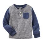 Boys 4-12 Oshkosh B'gosh&reg; Marled Pocket Henley, Size: 5, Light Grey