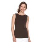 Women's Croft & Barrow&reg; Essential Tank, Size: Xl, Dark Brown