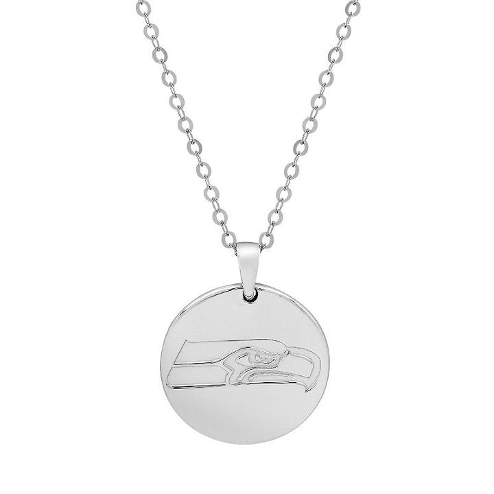 Seattle Seahawks Sterling Silver Reversible Pendant Necklace, Women's, Size: 18