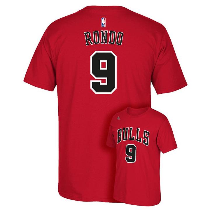 Men's Adidas Chicago Bulls Rajon Rondo Player Tee, Size: Medium, Red
