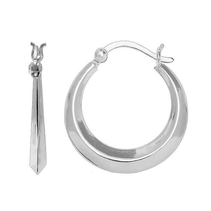 Primrose Sterling Silver Beveled Hoop Earrings, Women's, Grey