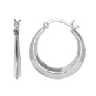 Primrose Sterling Silver Beveled Hoop Earrings, Women's, Grey