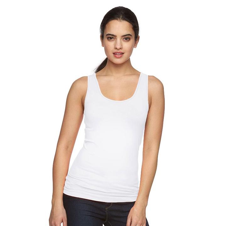 Women's Apt. 9&reg; Seamless Scoopneck Tank, Size: L/xl, White
