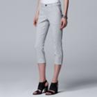 Women's Simply Vera Vera Wang Jacquard Twill Capris, Size: 14, Light Grey
