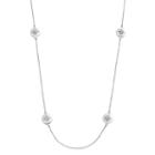 Chaps Starburst Station Long Necklace, Women's, Silver