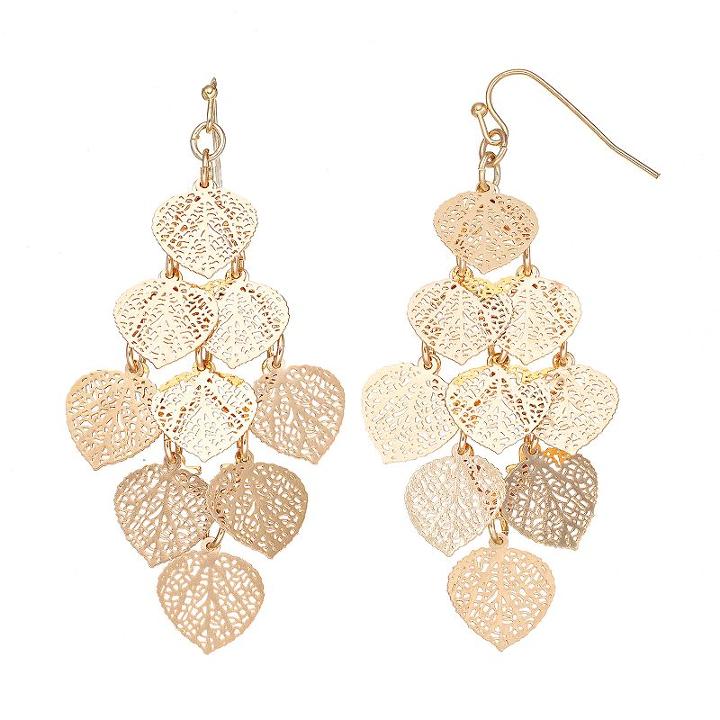 Lc Lauren Conrad Filigree Dangle Earrings, Women's, Gold