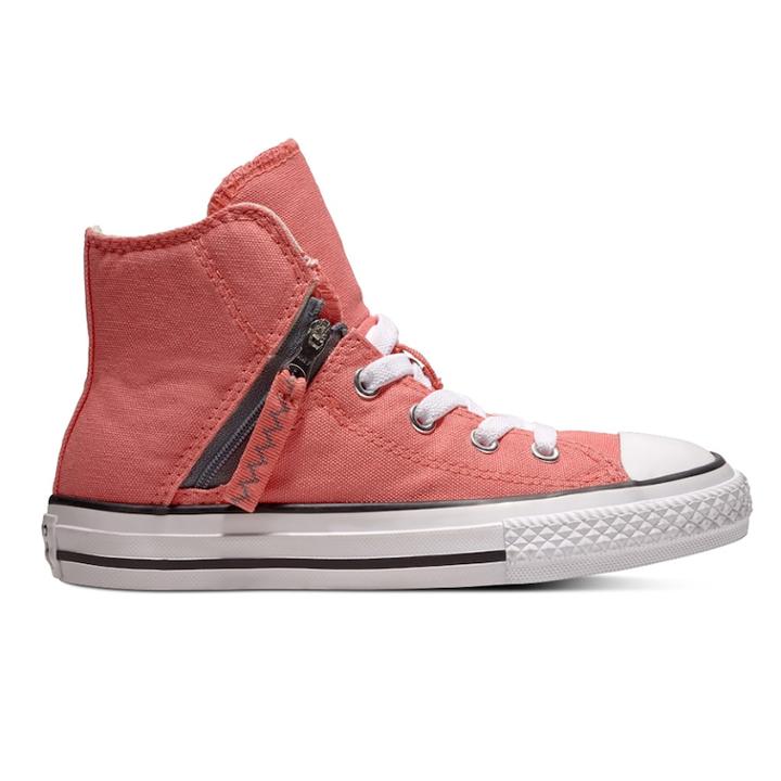 Kids' Converse Chuck Taylor All Star Pull Zip High Top Shoes, Girl's, Size: 12, Light Pink