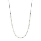Simply Vera Vera Wang Long Simulated Pearl Rondelle Station Necklace, Women's, White