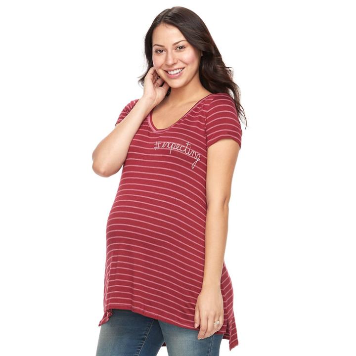 Maternity A:glow Graphic Tunic Tee, Women's, Size: S-mat, Dark Red