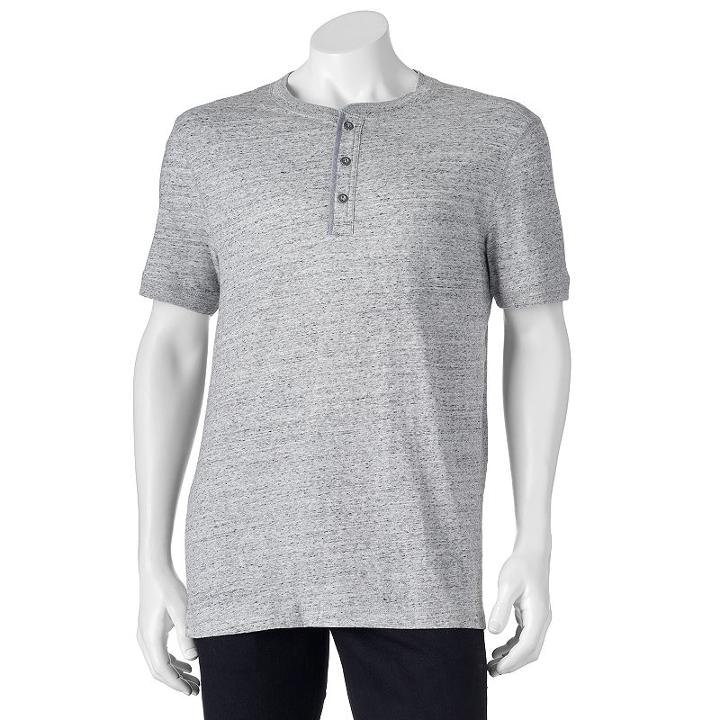 Men's Sonoma Goods For Life&trade; Heathered Henley, Size: Xxl, Grey Other