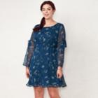 Plus Size Lc Lauren Conrad Bell Sleeve Dress, Women's, Size: 3xl, Dark Blue