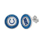 Indianapolis Colts Crystal Team Logo Stud Earrings, Women's, Blue