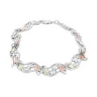 Black Hills Gold Tri-tone Openwork Vines & Leaves Bracelet In Sterling Silver, Women's, Size: 7, Grey