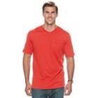 Big & Tall Croft & Barrow&reg; Classic-fit Easy-care V-neck Pocket Tee, Men's, Size: 4xlt, Med Orange