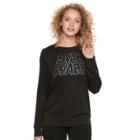 Juniors' Star Wars Logo Graphic Sweatshirt, Teens, Size: Small, Black