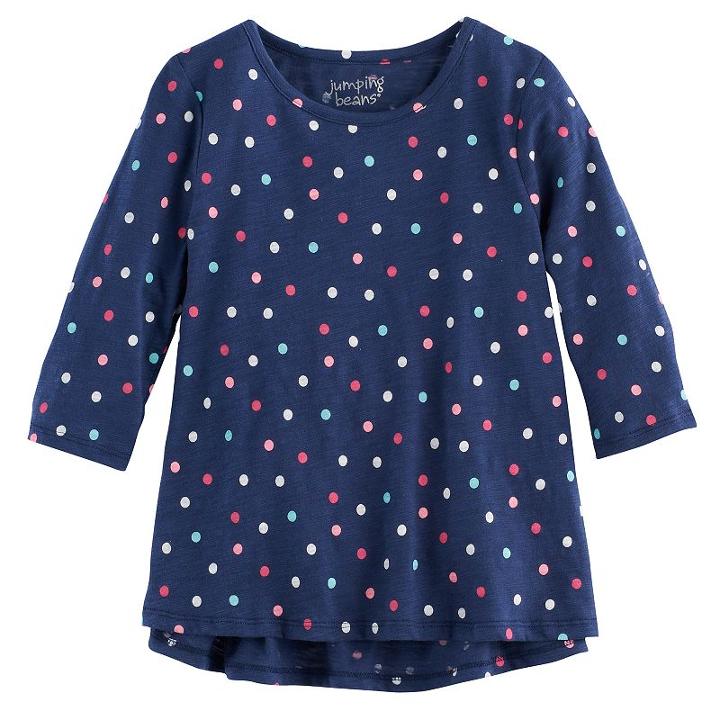 Girls 4-10 Jumping Beans&reg; Patterned Top, Size: 6, Blue
