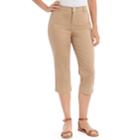 Women's Gloria Vanderbilt Julia Mid-rise Trouser Capris, Size: 12, Beig/green (beig/khaki)