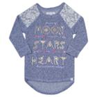 Girls 7-16 & Plus Size Harper & Elliott Lace Raglan Graphic Tee, Girl's, Size: M Plus, Blue (navy)