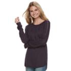 Women's Sonoma Goods For Life&trade; Cable Knit Sweater, Size: Large, Drk Purple