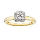Igl Certified Diamond Halo Engagement Ring In 14k Gold (5/8 Ct. T.w.), Women's, Size: 6.50, White