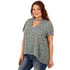 Juniors' Plus Size Wallflower Choker Neck High-low Tee, Teens, Size: 1xl, White Oth