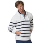 Big & Tall Chaps Classic-fit Engineer-striped Terry Quarter-zip Hoodie, Men's, Size: L Tall, White