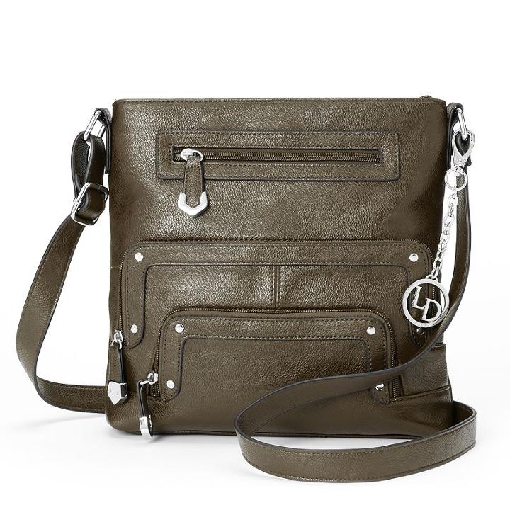 La Diva Zippers Crossbody Bag, Women's, Green