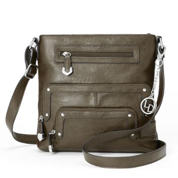 La Diva Zippers Crossbody Bag, Women's, Green
