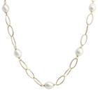 Pearlustre By Imperial 14k Gold Over Silver Freshwater Cultured Pearl Station Necklace, Women's, Size: 17, White