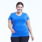 Plus Size Marika Curves Elizabeth Shirred Workout Tee, Women's, Size: 0x, Blue (navy)