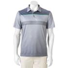 Men's Grand Slam Classic-fit Ombre-striped Driflow Performance Golf Polo, Size: Small, Med Grey