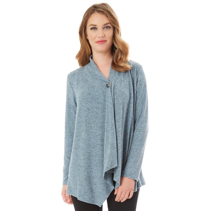 Women's Apt. 9&reg; Button Wrap Cardigan, Size: Xs, Light Blue