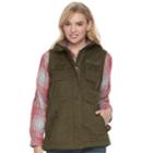 Women's Sonoma Goods For Life&trade; Sherpa Utility Vest, Size: Small, Dark Green