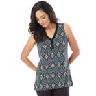 Women's Ab Studio Printed Mandarin Tank Top, Size: Small, Ovrfl Oth